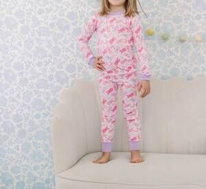 NEW SMALL SHOP kids sweet bunny bamboo pajama set in pink